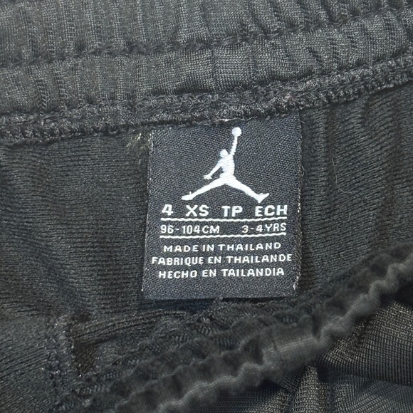 Kids Jordan Black Track Pants Red Stripe Joggers Size 4 XS - Picture 3 of 6